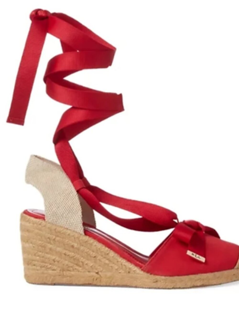 LAUREN Ralph Lauren Hollie Espadrille Wedge In Red Size 7.5B